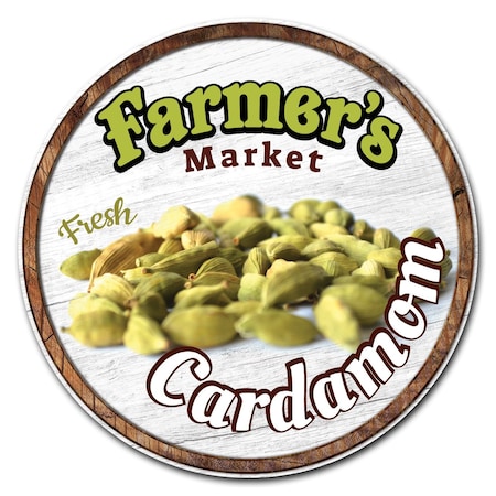 Farmers Market Cardamom Circle Corrugated Plastic Sign